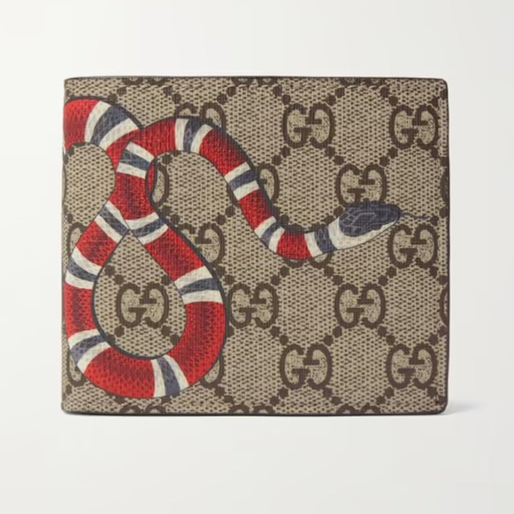 GUCCI BRAND NEW KINGSNAKE PRINT GG SUPREME WALLET